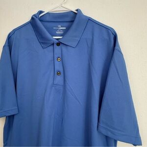 Grand Slam Golf Men's Polo in Rich Blue Pullover Shirt 1/4 Button Up Collared
